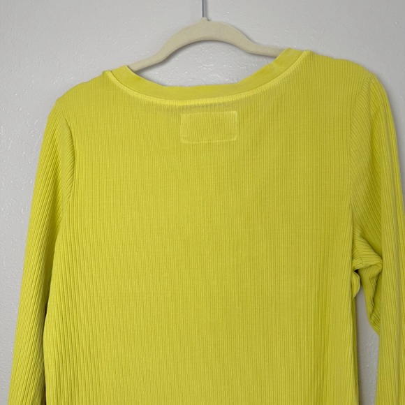 Anthropologie Pilcro green Evanna spliced ribbed long sleeve shirt XL - Picture 7 of 10